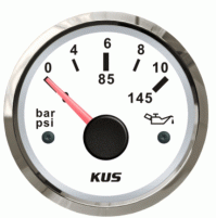 Oil Pressure Gauge - Model - CPPR - 0~10Bar - SS 316 - White - KY15103 - Kusauto